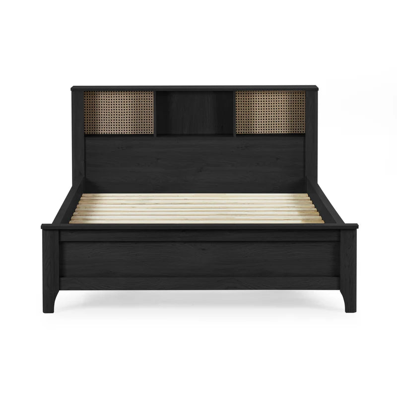Victory Black 135cm Double Bookcase Bed - Front view