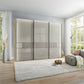 Vilmar Pebble Grey Glass 3 Door Sliding Wardrobe 