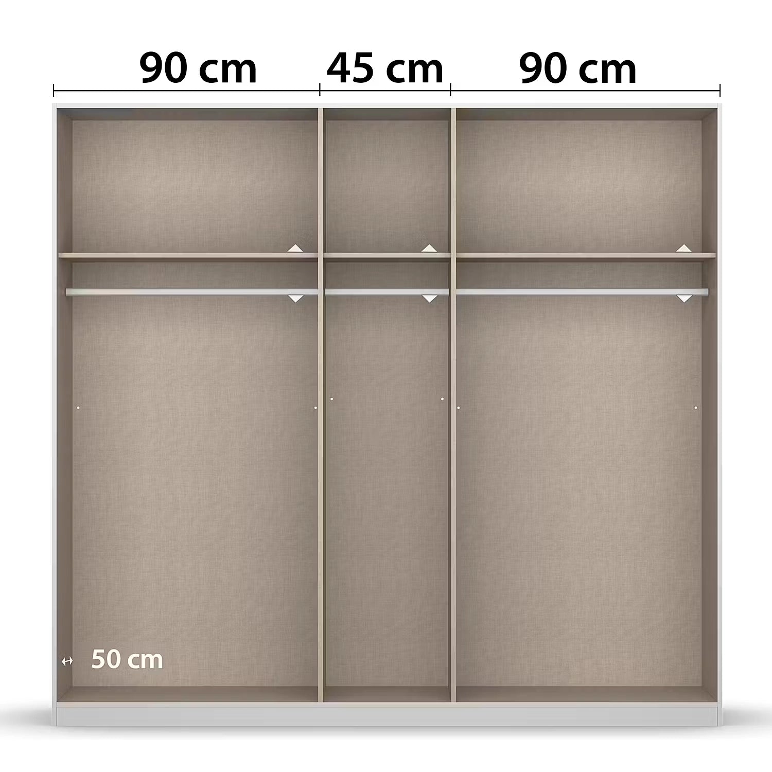 Rauch 226cm Wardrobe with dimensions labeled on a white background
