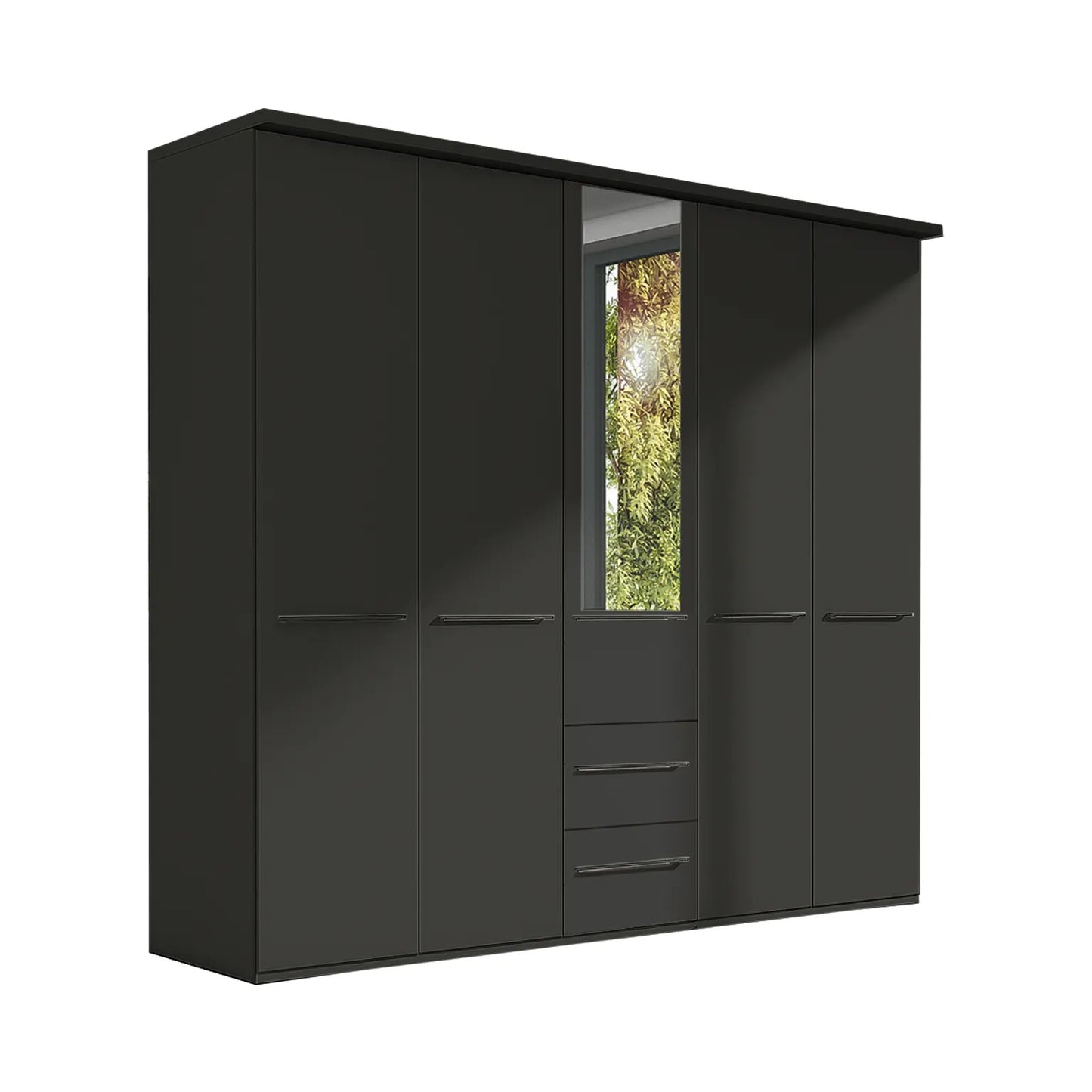 Kairns 200cm Graphite 4 Door Hinged Wardrobe with Drawers