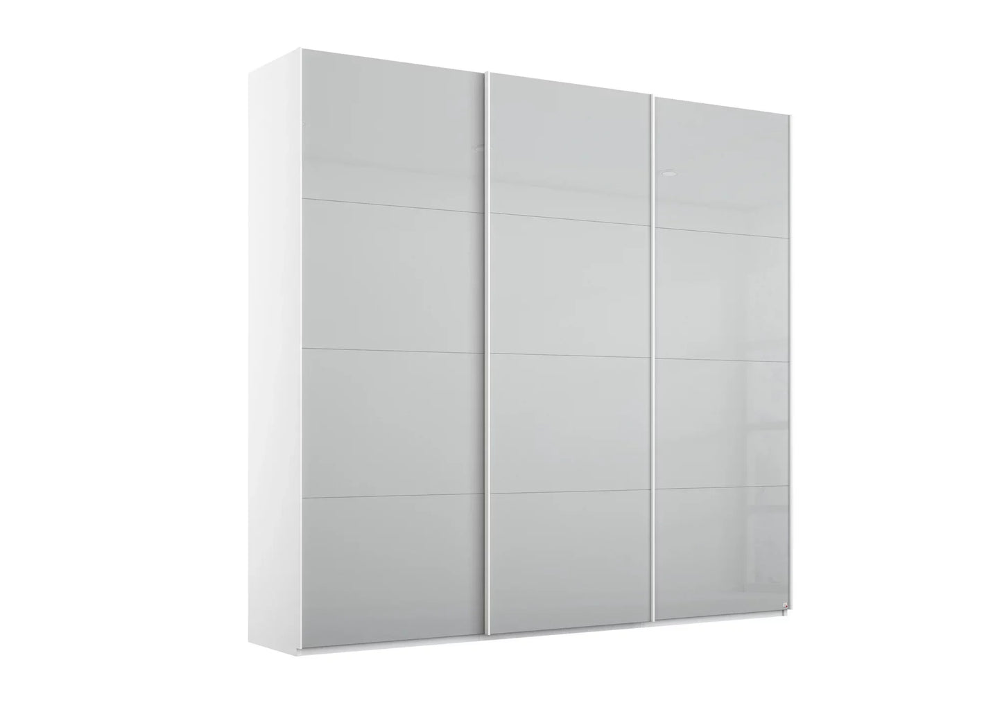 Rauch Forms Silk Grey Glass Triple Sliding Wardrobe - Side Angle view