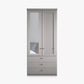 Wiemann Marlo 2 Door 3 Drawer Wardrobe in Pebble Grey with Mirror on Left Door