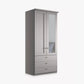 Wiemann Marlo 2 Door 3 Drawer Wardrobe in Pebble Grey with Mirror on Right Door 