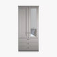 Wiemann Marlo 2 Door 3 Drawer Wardrobe in Pebble Grey with Mirror on Right Door 