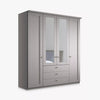 Wiemann Marlo Grey 4 Door Wardrobe with 3 Drawers and Mirror