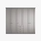 Wiemann Marlo Pebble Grey 5 Door Wardrobe with 3 Drawers width 250cm