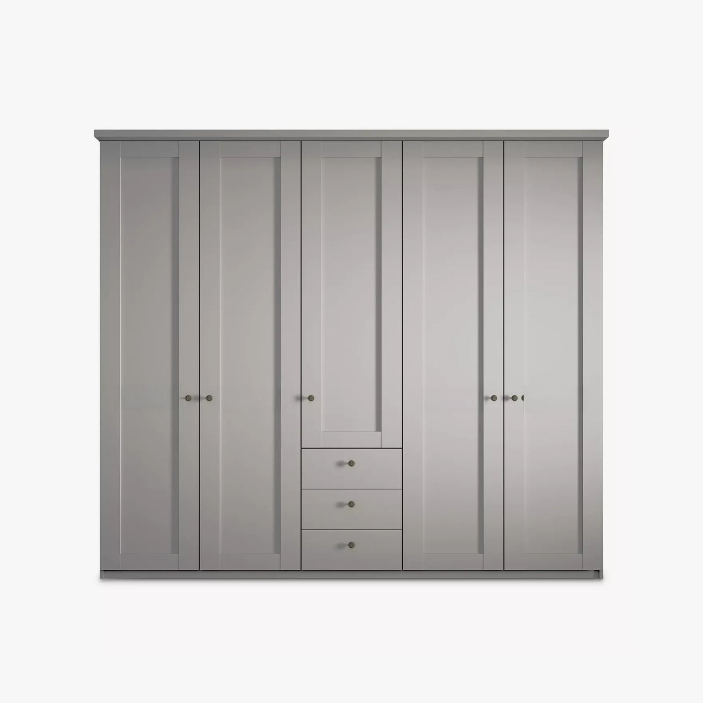 Wiemann Marlo Pebble Grey 5 Door Wardrobe with 3 Drawers width 250cm
