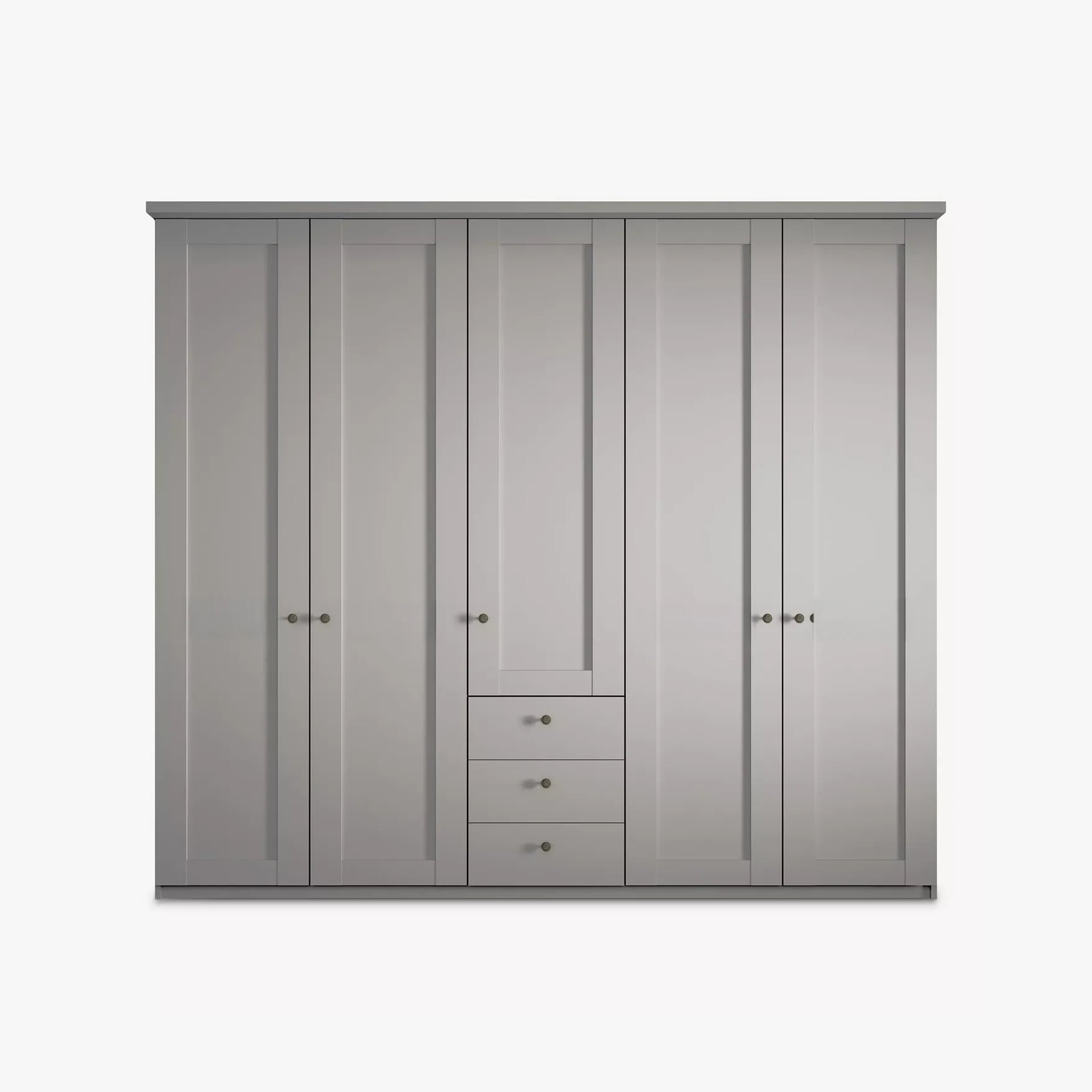 Wiemann Marlo Pebble Grey 5 Door Wardrobe with 3 Drawers width 250cm