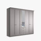 Wiemann Marlo Pebble Grey 5 Door Wardrobe with 3 Drawers and Mirror width 250cm