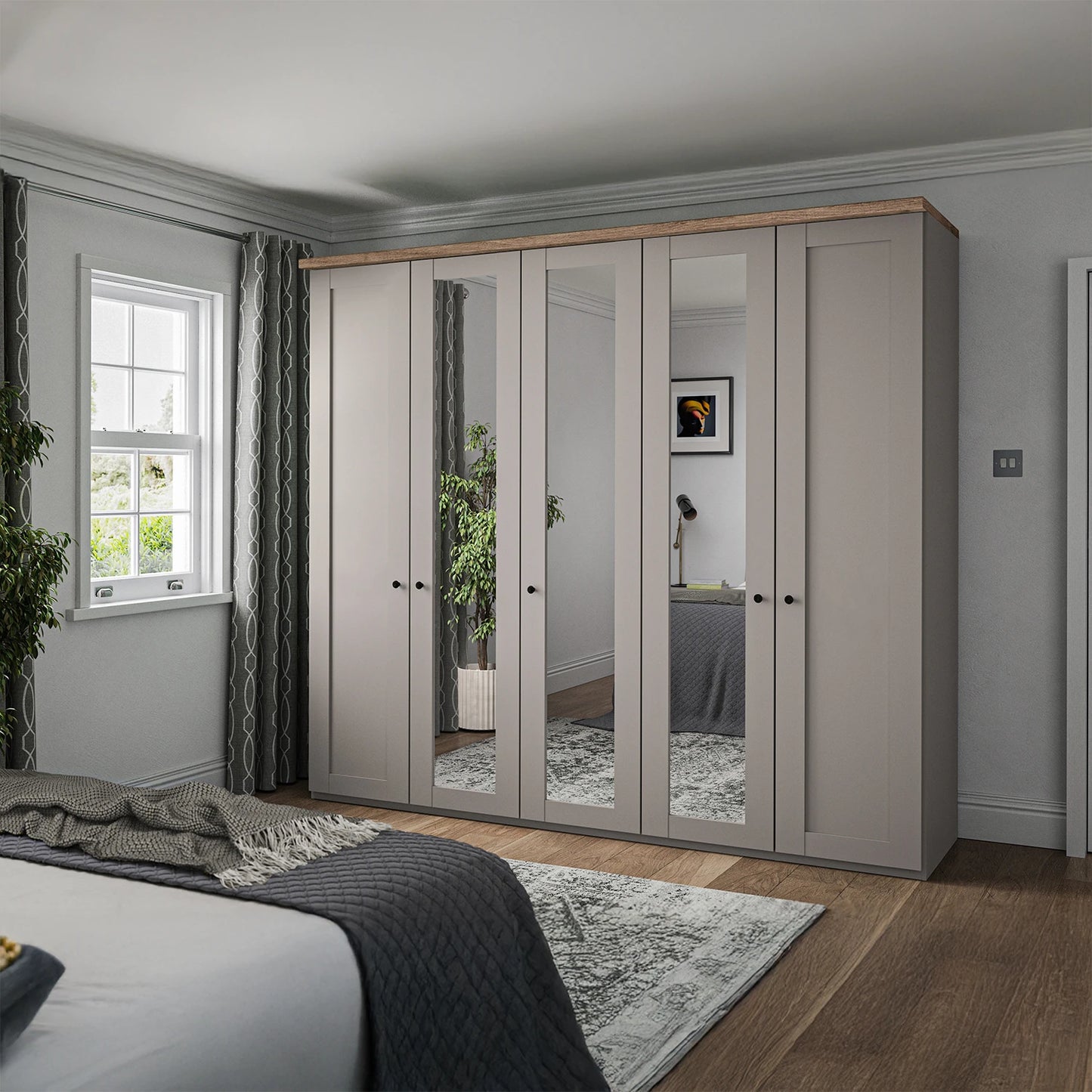 Marlo 5 Door Hinged Wardrobe 250cm