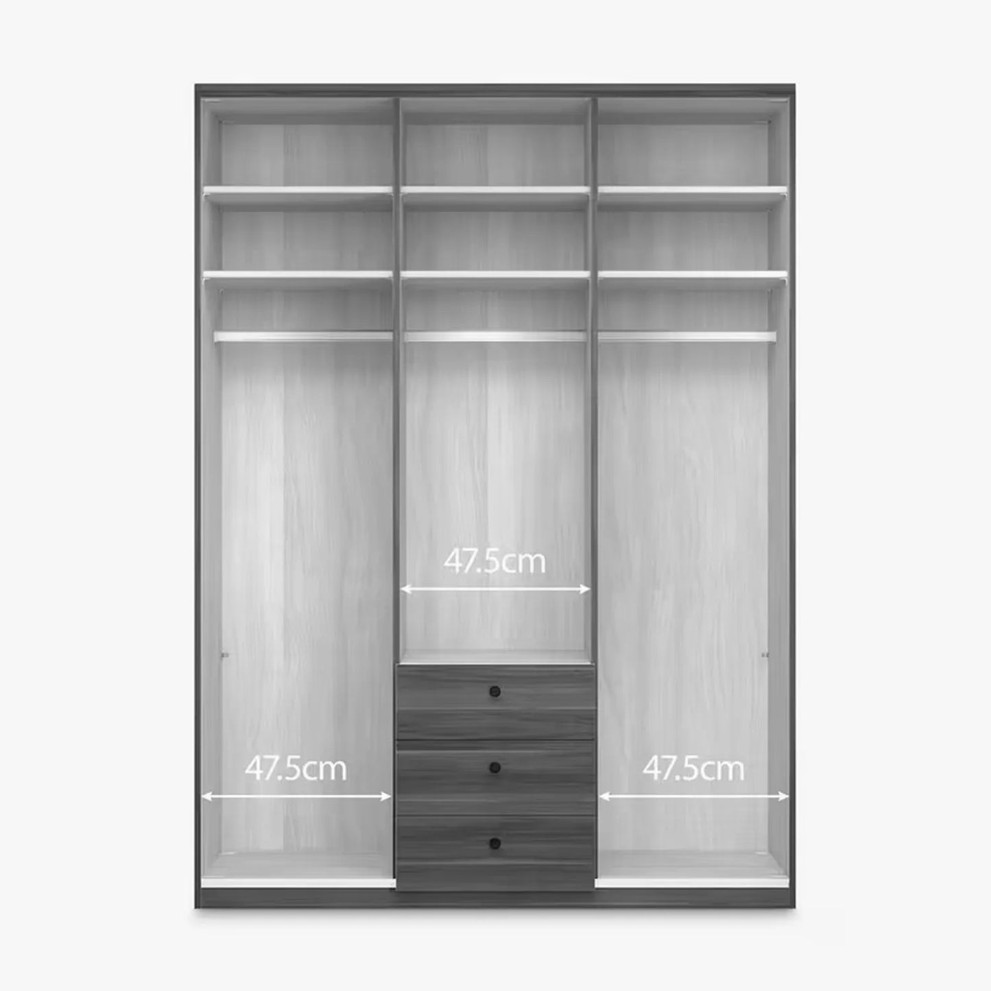 Wiemann Marlo 3 Door Wardrobe with 3 Drawers - W150cm