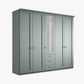 Wiemann Marlo Sage Green 5 Door Wardrobe with 3 Drawers and Mirror width 250cm
