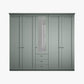 Wiemann Marlo Sage Green 5 Door Wardrobe with 3 Drawers, Mirror and cornice width 250cm