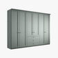 Wiemann Marlo Large 6 Door Wardrobe 300cm with 3 Drawers in Sage Green Colour