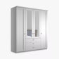 Wiemann Marlo White 4 Door Wardrobe with 3 Drawers and cornice