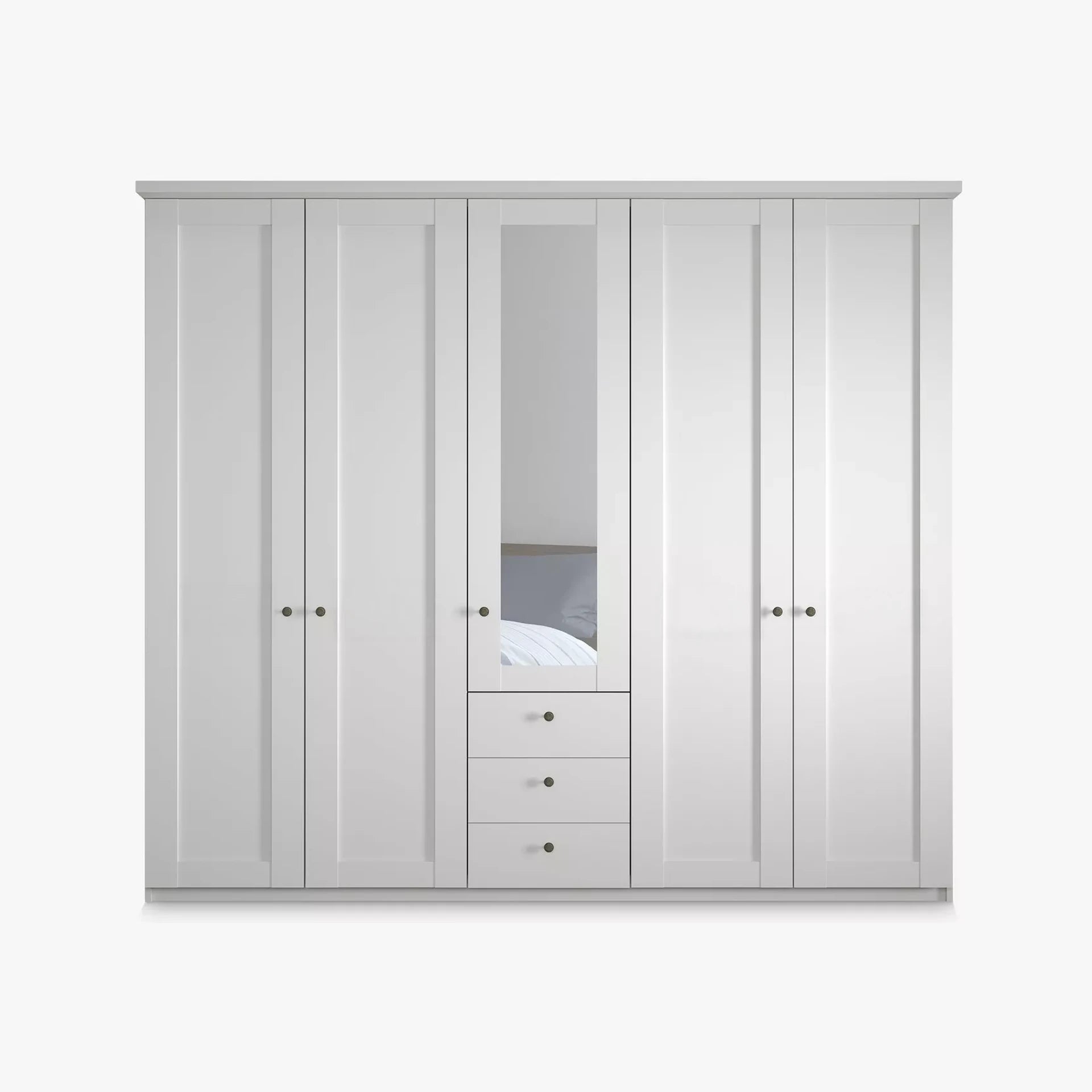 Wiemann Marlo white 5 Door Wardrobe with 3 Drawers width 250cm