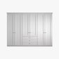 Wiemann Marlo 6 Door Wardrobe 300cm with 3 Drawers and cornice in White Colour