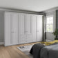 Wiemann White Marlo 6 Door Wardrobe 300cm with 3 Drawers and cornice