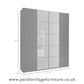 Zenith 200cm 4 Door Hinged Bianco Oak Mirrored Wardrobe 