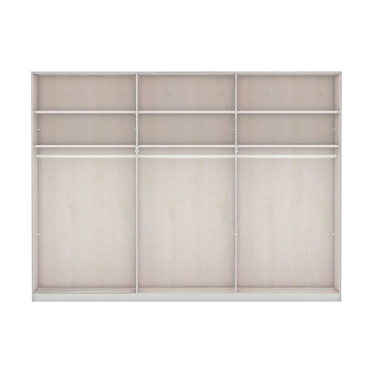Wiemann Bristol Graphite and White Glass Sliding Door Wardrobe with Mirror 
