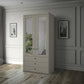Wiemann Adeline 2 Door 3 Drawer Wardrobe - W100cm in Pebble Grey With Mirror - Styled in Bedroom