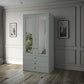 Wiemann Adeline 2 Door 3 Drawer Wardrobe - W100cm in Sage Green With Mirror - Styled in Bedroom