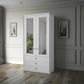 Wiemann Adeline 2 Door 3 Drawer Wardrobe - W100cm in White With Mirror - Styled in Bedroom
