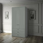Wiemann Adeline 2 Door 3 Drawer Wardrobe - W100cm in Sage Green - Styled in Bedroom