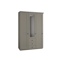 Wiemann Adeline 3 Door 3 Drawer Wardrobe - W150cm With Mirror in Pebble Grey