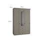 Wiemann Adeline 3 Door 3 Drawer Wardrobe - W150cm With Mirror in Pebble Grey - Dimensions