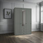 Wiemann Adeline 3 Door 3 Drawer Wardrobe - W150cm With Mirror in Sage Green - Styled in Bedroom