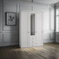 Wiemann Adeline 3 Door 3 Drawer Wardrobe - W150cm With Mirror in White - Styled in Bedroom