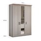 Wiemann Adeline 3 Door Hinged Wardrobe - W150cm in Pebble Grey With Mirror - Styled in Bedroom - Dimensions