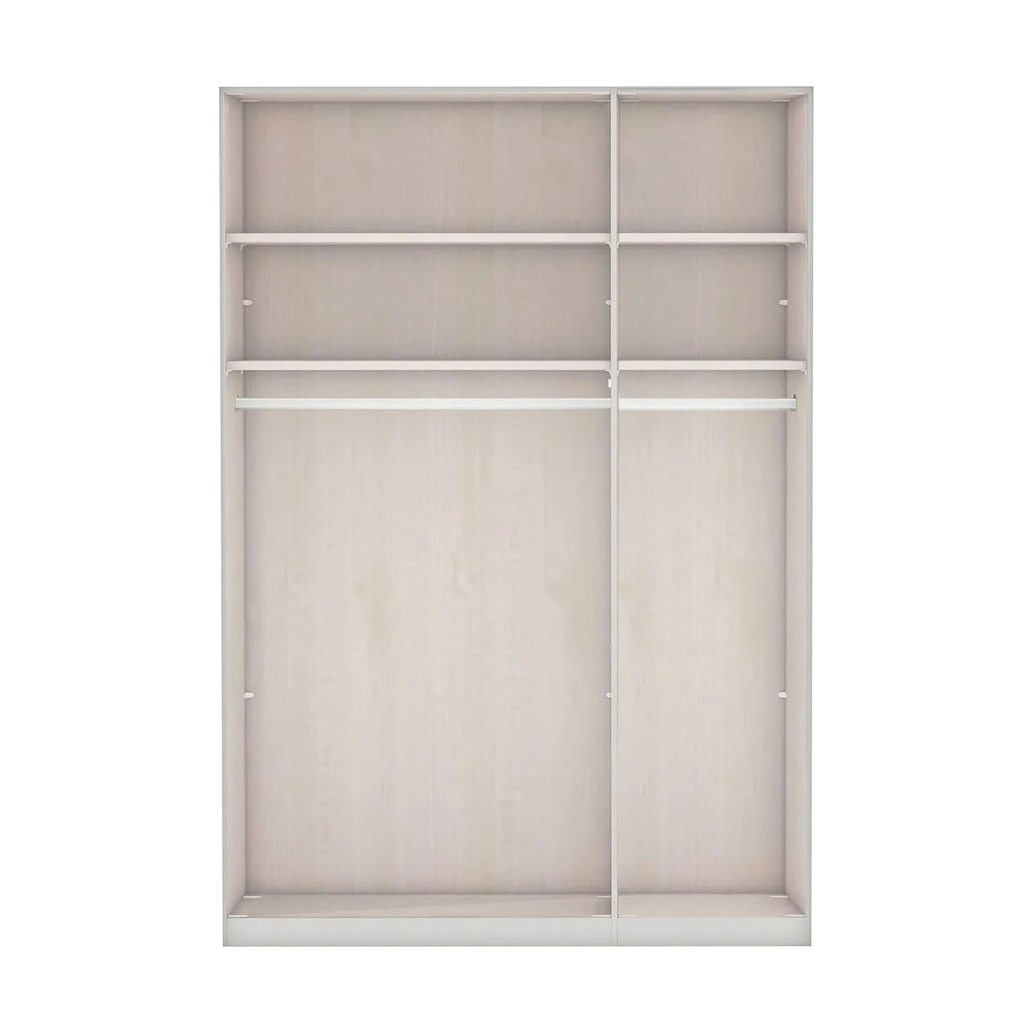 Closet system with sliding doors on a white background