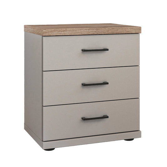 Wiemann Adeline 3 Drawer Bedside Cabinet in Pebble Grey