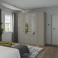 Wiemann Adeline 4 Door 3 Drawer Wardrobe in Pebble Grey - W200cm With Mirror - Styled in Bedroom