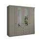 Wiemann Adeline 4 Door 3 Drawer Wardrobe in Pebble Grey - W200cm With Mirror