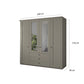 Wiemann Adeline 4 Door 3 Drawer Wardrobe in Pebble Grey - W200cm With Mirror - Dimensions