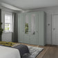 Wiemann Adeline 4 Door 3 Drawer Wardrobe in Sage Green - W200cm With Mirror - Styled in Bedroom