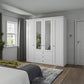 Wiemann Adeline 4 Door 3 Drawer Wardrobe in White - W200cm With Mirror - Styled in Bedroom