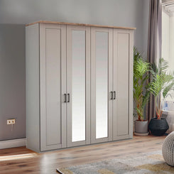 Wiemann Adeline 4 Door Hinged Wardrobe - W200cm With Mirror - Styled in Bedroom