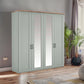 Wiemann Adeline 4 Door Hinged Wardrobe - W200cm With Mirror in Sage Green - Styled in Bedroom