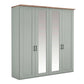 Wiemann Adeline 4 Door Hinged Wardrobe - W200cm With Mirror in Sage Green