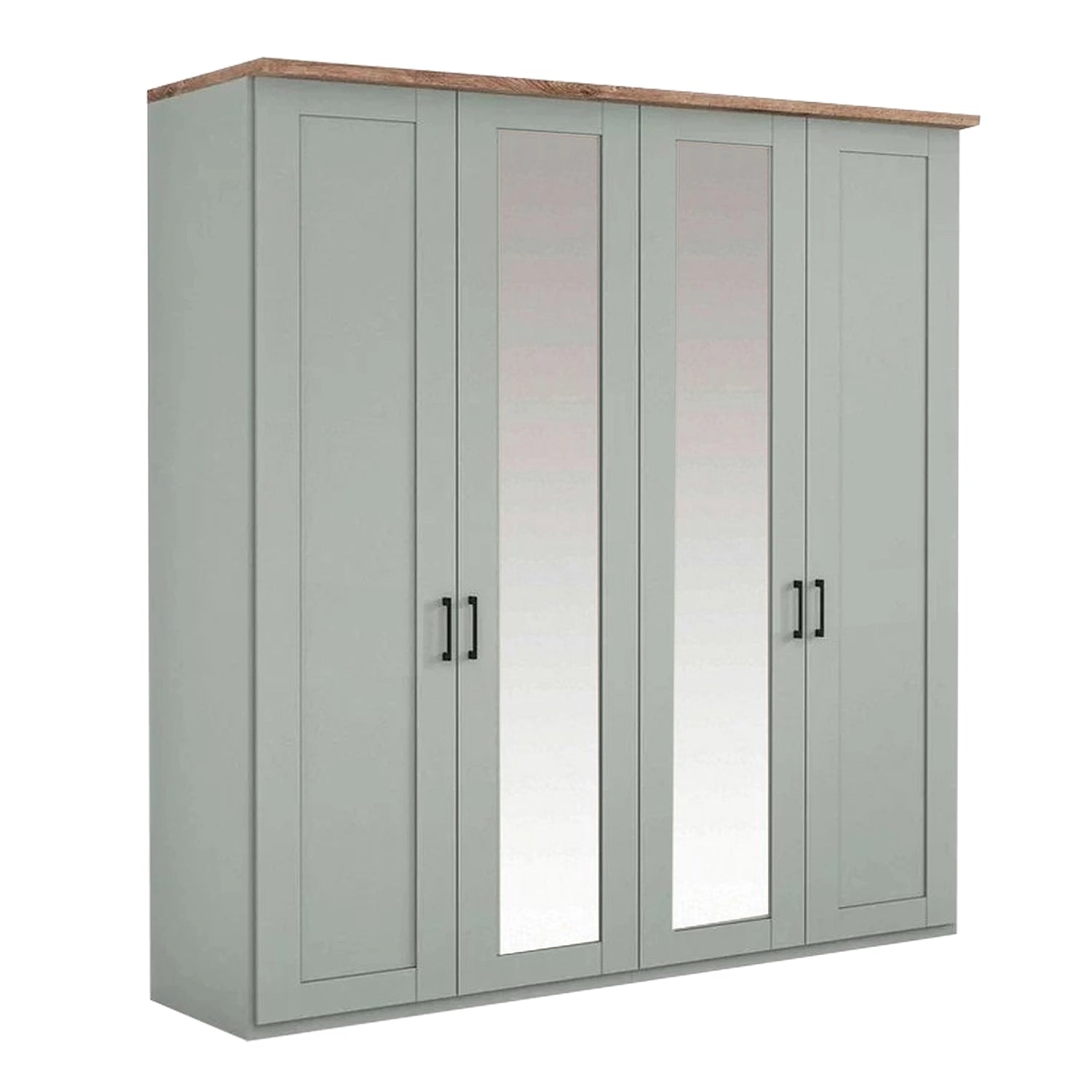 Wiemann Adeline 4 Door Hinged Wardrobe - W200cm With Mirror in Sage Green