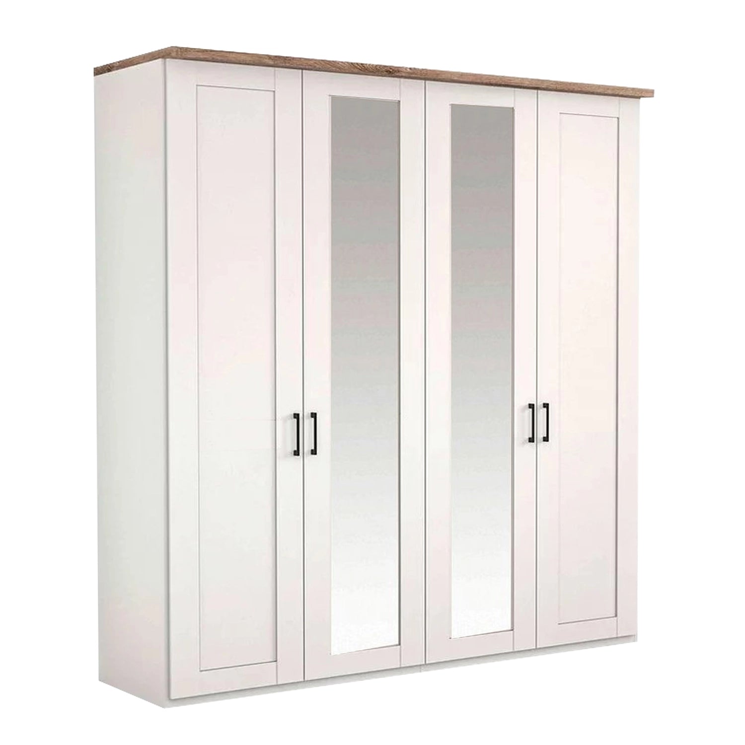 Wiemann Adeline 4 Door Hinged Wardrobe - W200cm With Mirror in White
