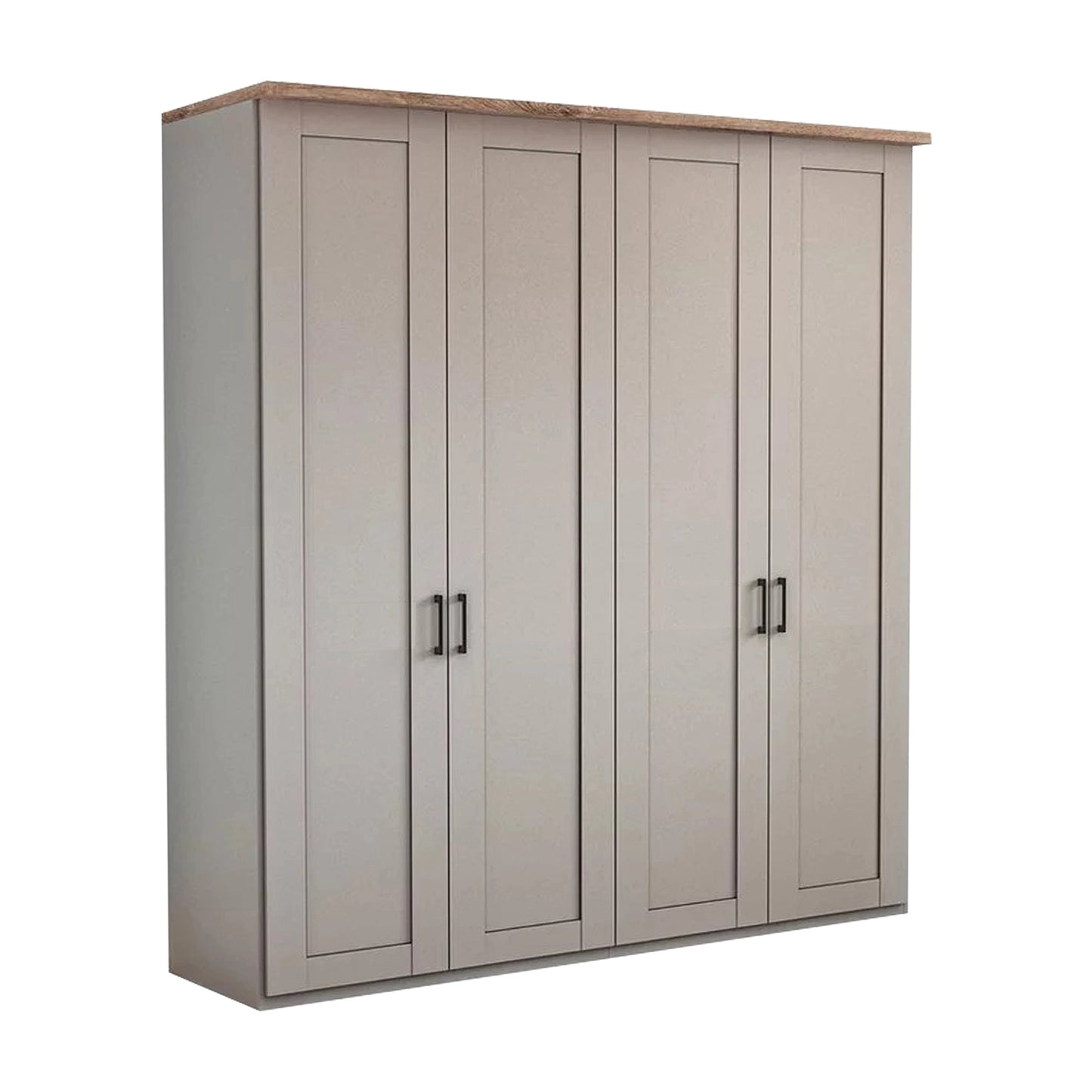 Wiemann Adeline 4 Door Hinged Wardrobe - W200cm in Pebble Grey