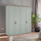 Wiemann Adeline 4 Door Hinged Wardrobe - W200cm in Sage Green - Styled in Bedroom