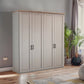 Wiemann Adeline 4 Door Hinged Wardrobe - W200cm in Pebble Grey - Styled in Bedroom