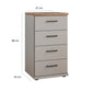 Wiemann Adeline 4 Drawer Narrow Chest in Pebble Grey - Dimensions