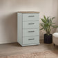 Wiemann Adeline 4 Drawer Narrow Chest in Sage Green - Styled in Bedroom